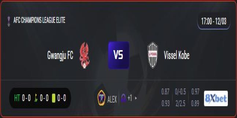 Trực tiếp Gwangju FC vs Vissel Kobe 17:00, ngày 12/03/2025